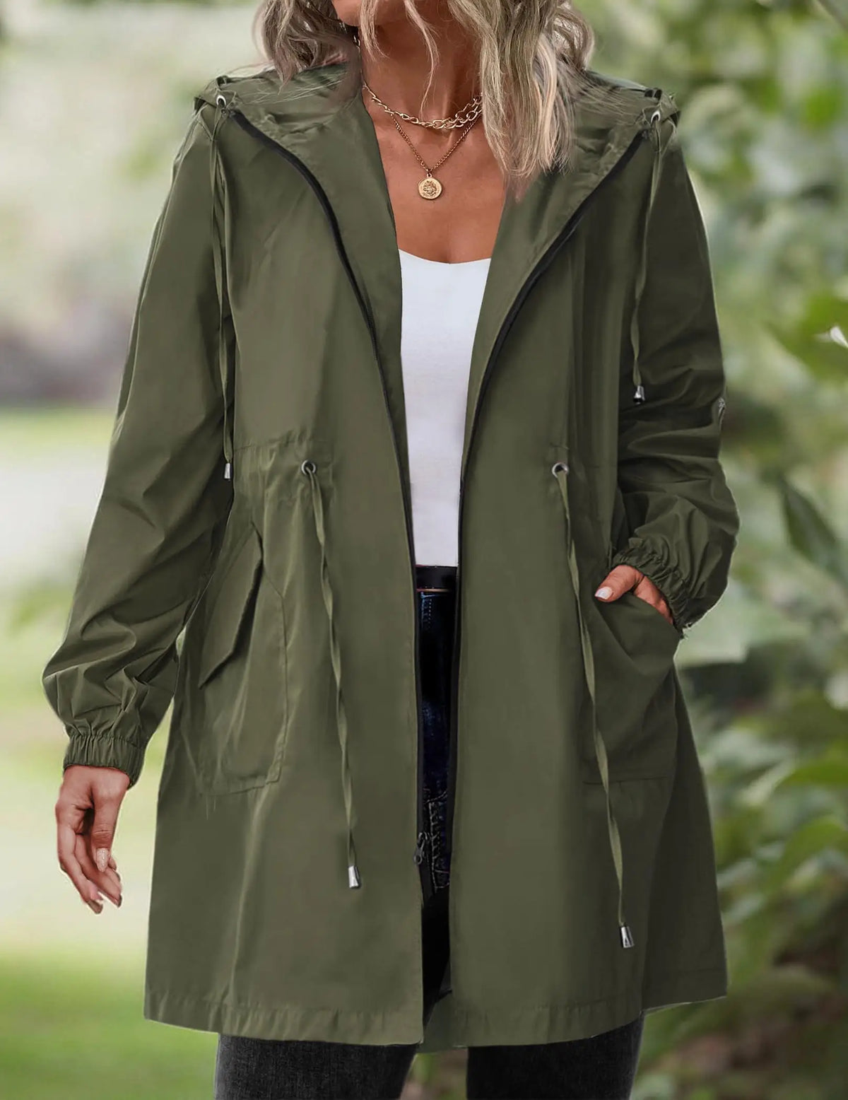 Women's Lightweight Waterproof Rain Coat with Hood