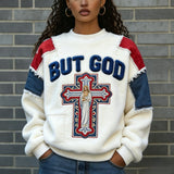 BUT GOD Cross Cozy Plush Sweatshirt