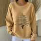 Women Christmas Crew Neck Printing Casual Sweatshirt
