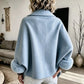 Wool-blend Jacket with An Asymmetric Faux-fur Cuff
