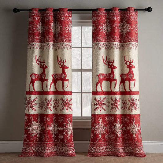 Reindeer Light Quilted Curtains