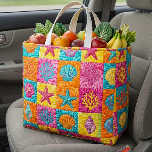 Shoreline Gems Quilted Shopping Bag