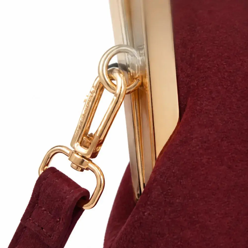Women's Suede Structured Top Frame Crossbody Bag