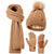3 in 1 Winter Warmer Beanie Fleece Lined Knit Hat Scarf Gloves Gift Set
