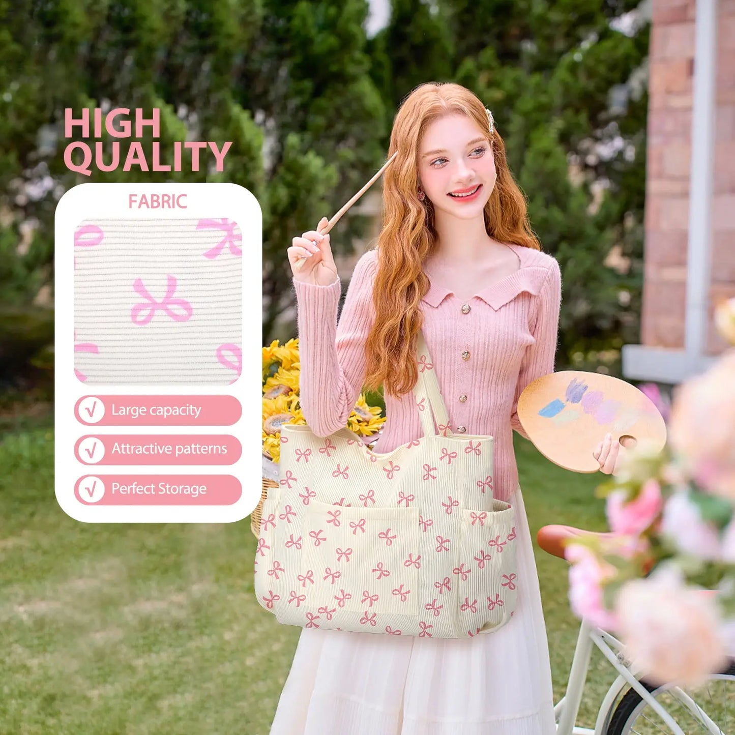 Large Multiple Pockets Corduroy Bag