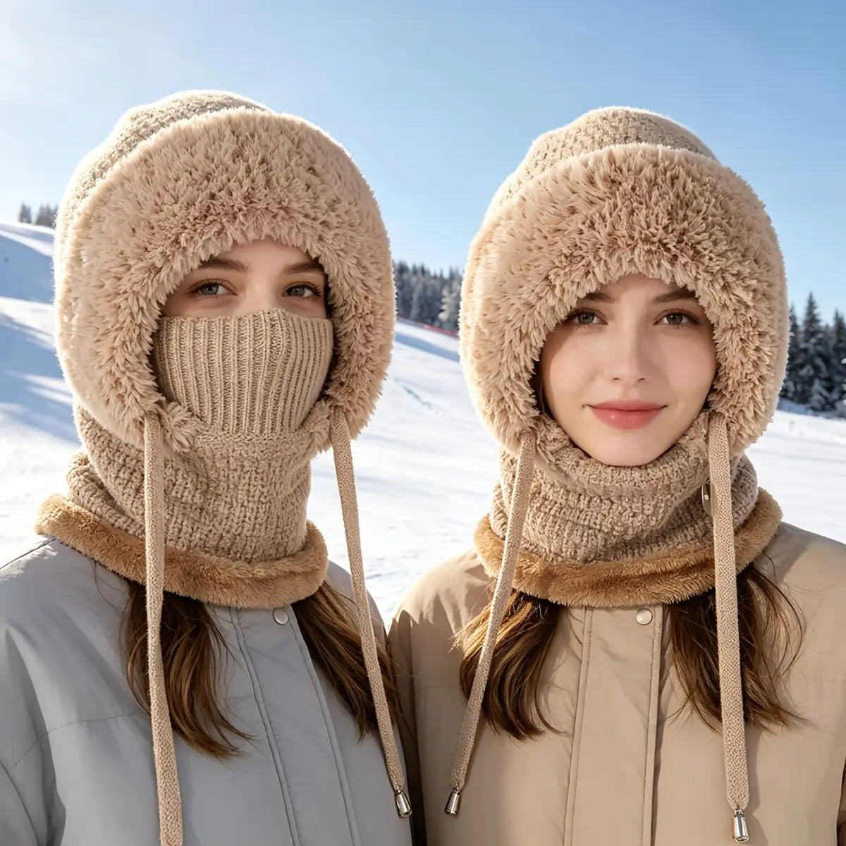 ❄️3 in 1 Beanie Hat with Scarf and Mask