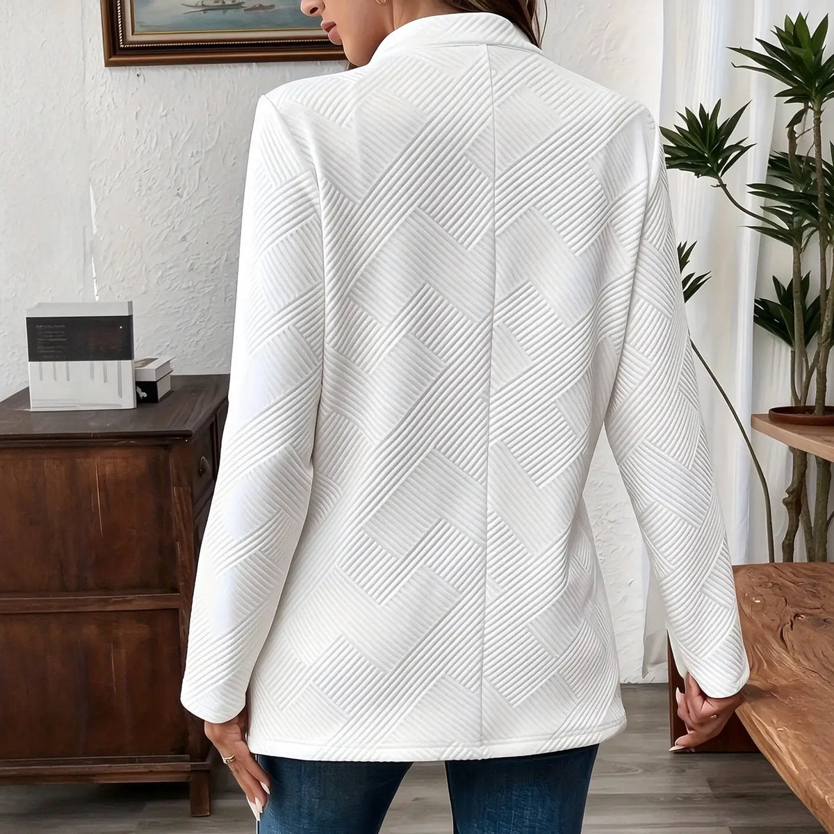 Women's Long Sleeve Blazer Casual Jacket With Pocket