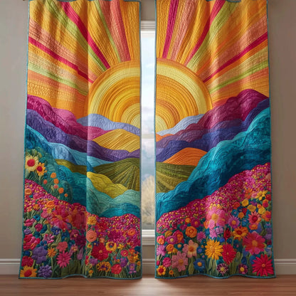 Golden Meadow Quilted Curtains
