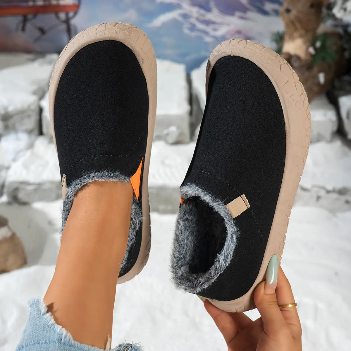 Women's Warm Slip-On Winter Snow Shoes