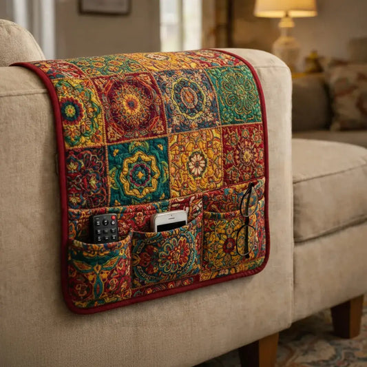 Mosaic Ember Quilted Sofa Armrest Organizer