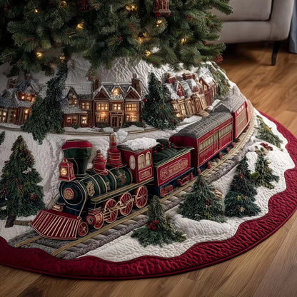 Yuletide Express Quilted Tree Skirt