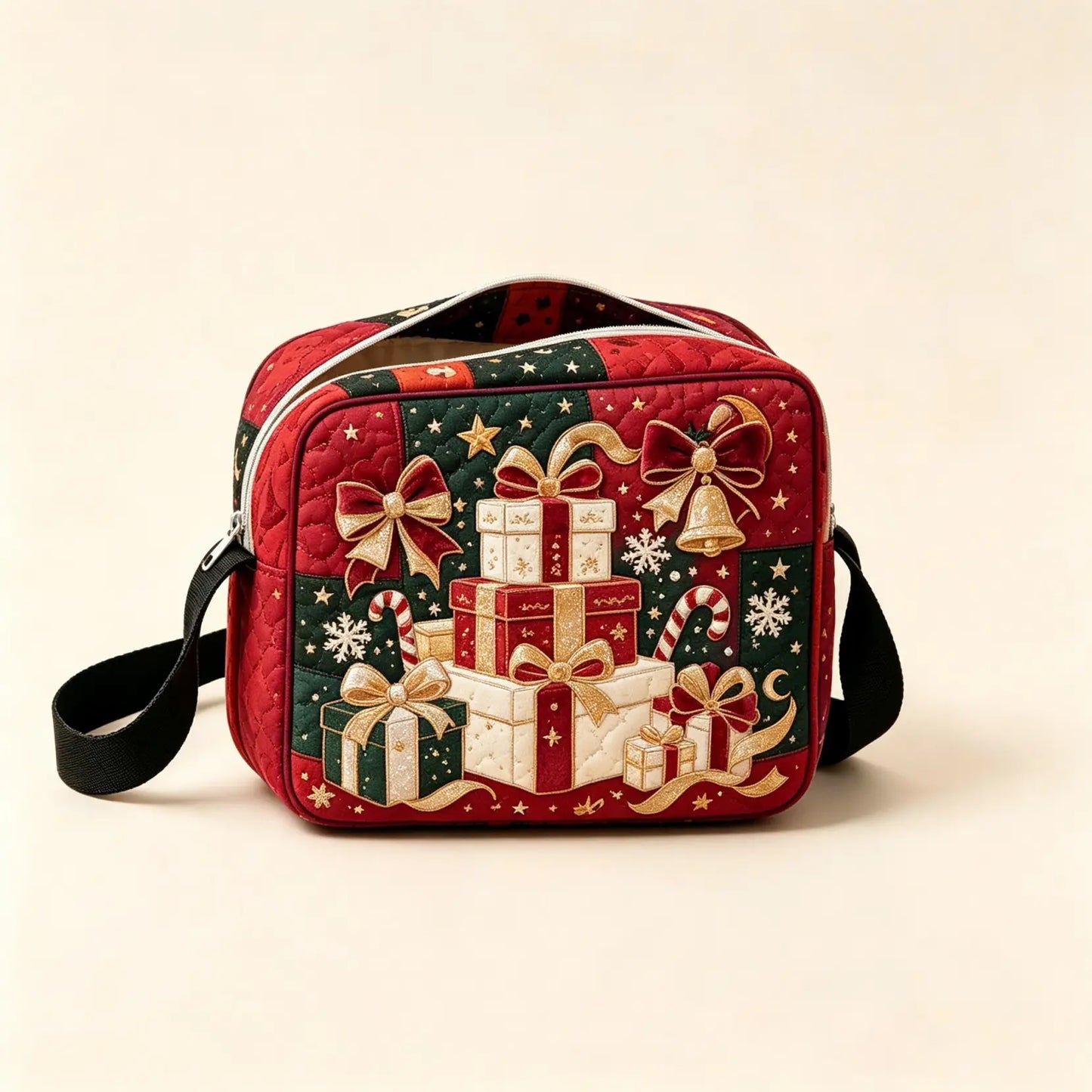 Christmas Gift Stack Quilted Crossbody Bag