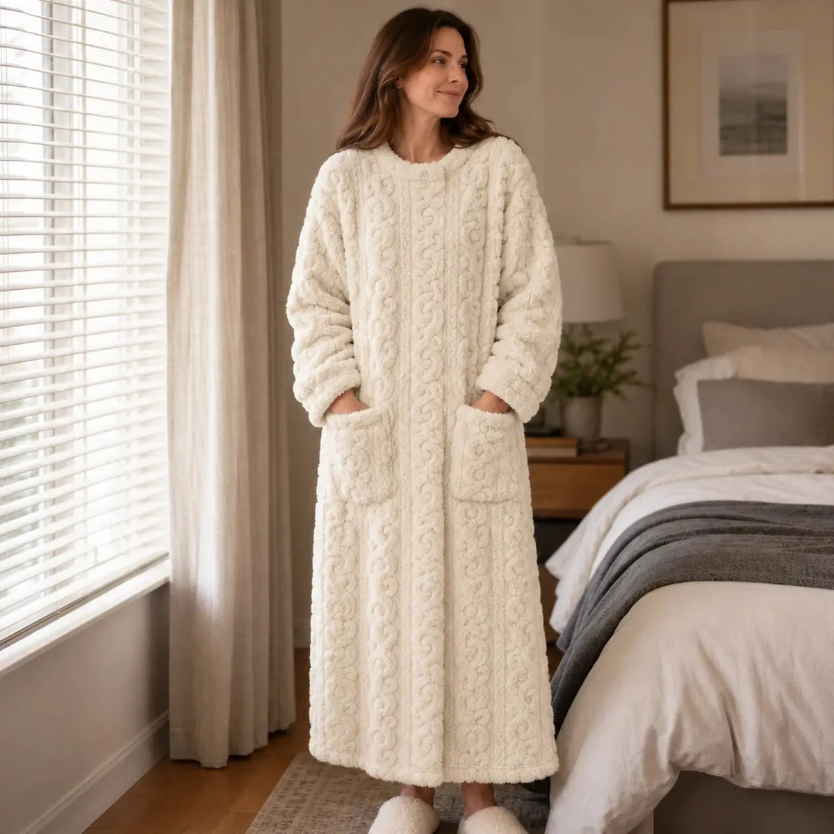 Women's Thick Long-Sleeve Look House Dress