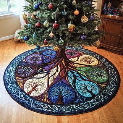 Whispering Willows Christmas Quilted Tree Skirt
