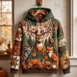 Woodland Harvest Quilted Casual Hoodie