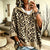 Comfortable And Casual Leopard-print Knitted Hoodie