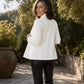 Textured Knit Stand-Collar Open-Front Blazer