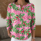 Christmas Retro 3D Digital Print Polo Sweatshirt With Buttons