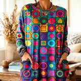Rainbow Circle Art Colorful 3D-Print Pocket Sweatshirt