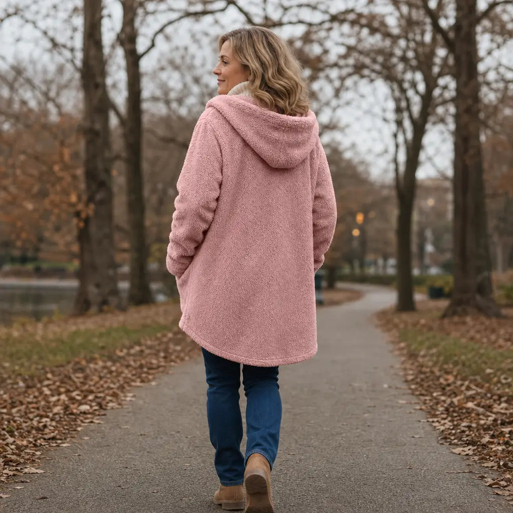 Button-Front Hooded Winter Jacket