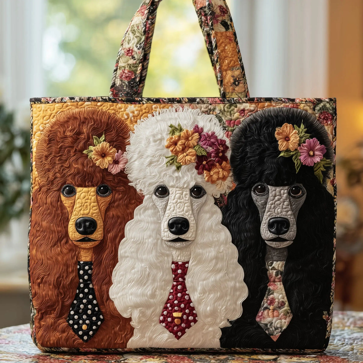Poodle Friends Handmade Tote Bag