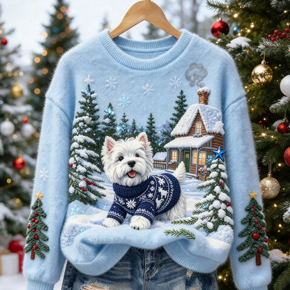 Westie Scene Cozy Plush Sweatshirt