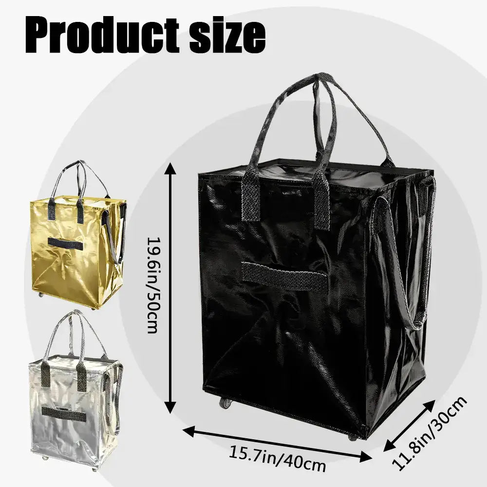 Reusable Rolling Grocery Bag with Wheels