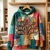 Book Lover Quilted Casual Regular Fit Long Sleeve Hoodie Sweatshirt