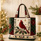 Vintage Cardinal Holly Handmade Tote Bag