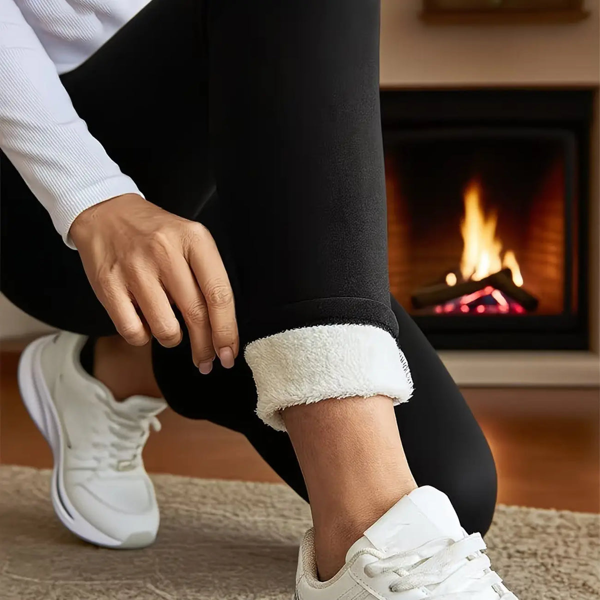Women's Fleece-Lined High-Waist Leggings with Pockets