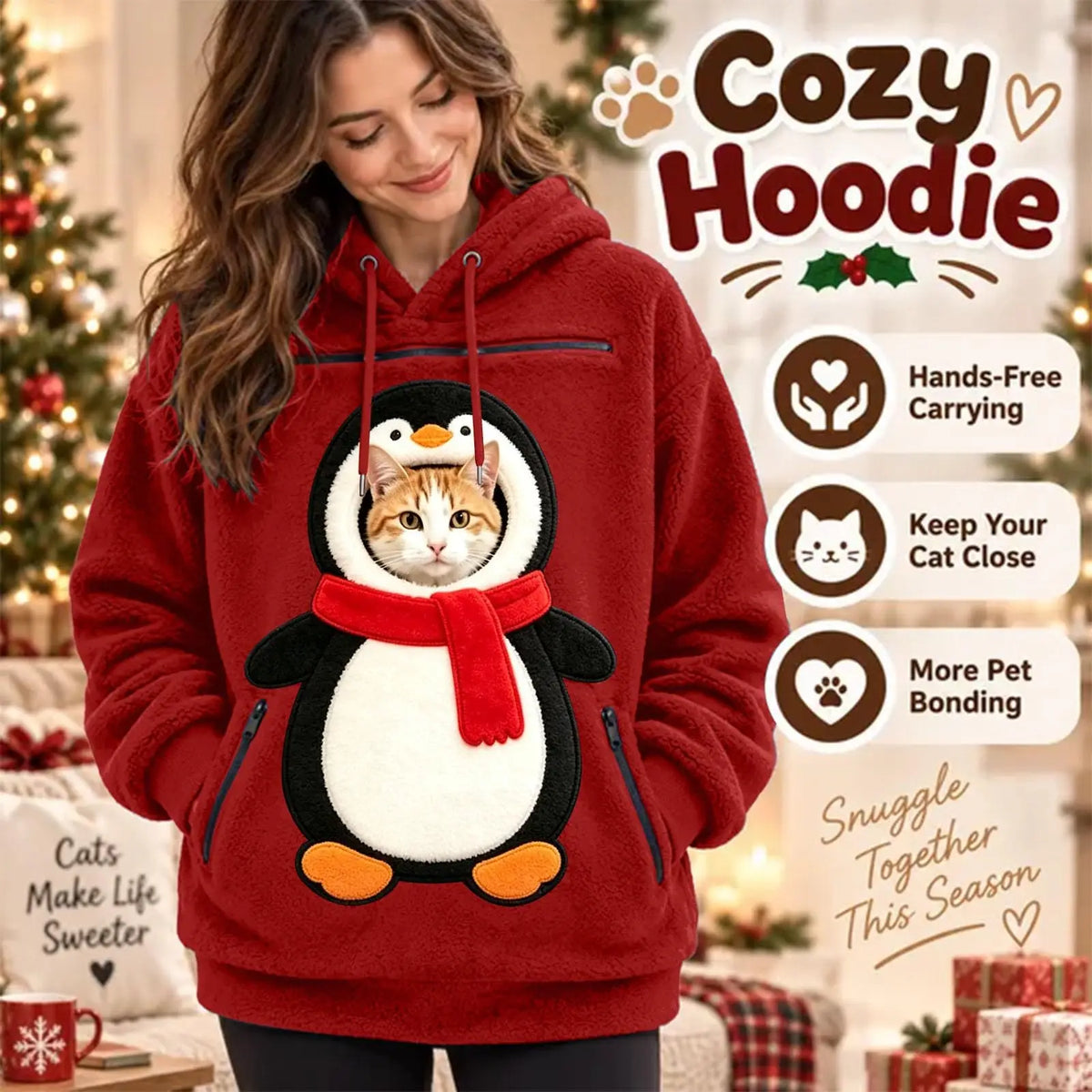 Christmas Pet Carrier Hoodie