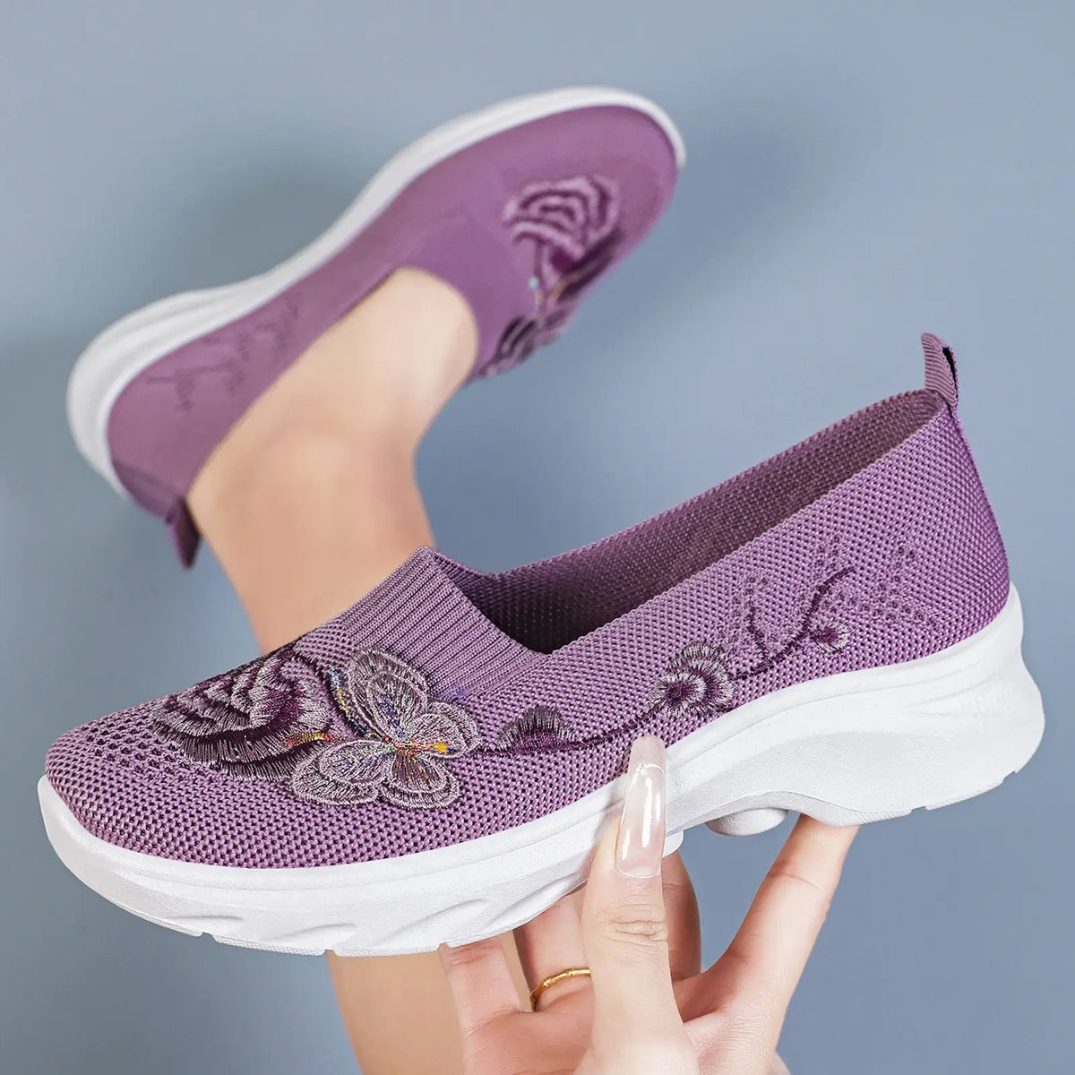 Women's Butterfly Embroidered Loafers