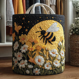 Moonlit Bee Quilted Laundry Basket