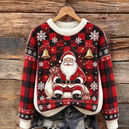 Plaid Santa Cozy Plush Sweatshirt