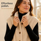 Womens Warm Button Down Sherpa Fleece-Look Vest