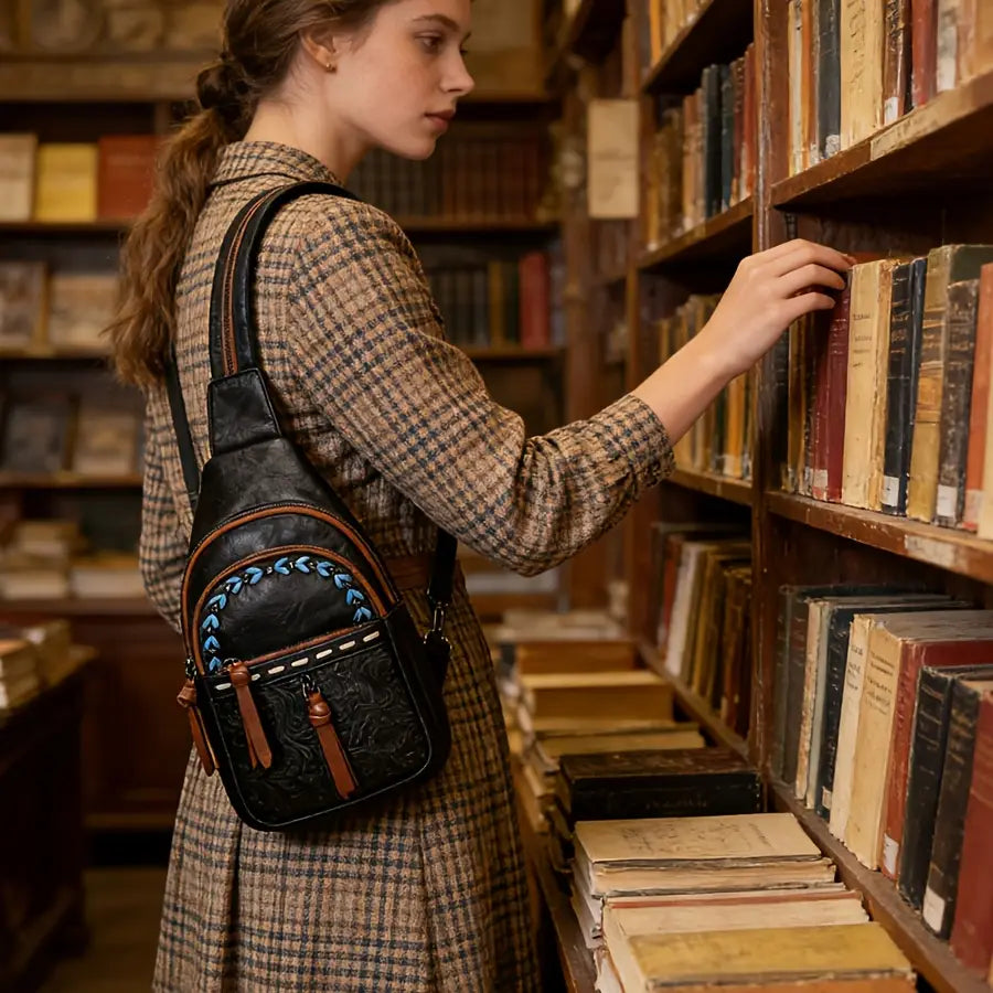 2-Way Wear Sling Boho Western Print Convertible Backpack