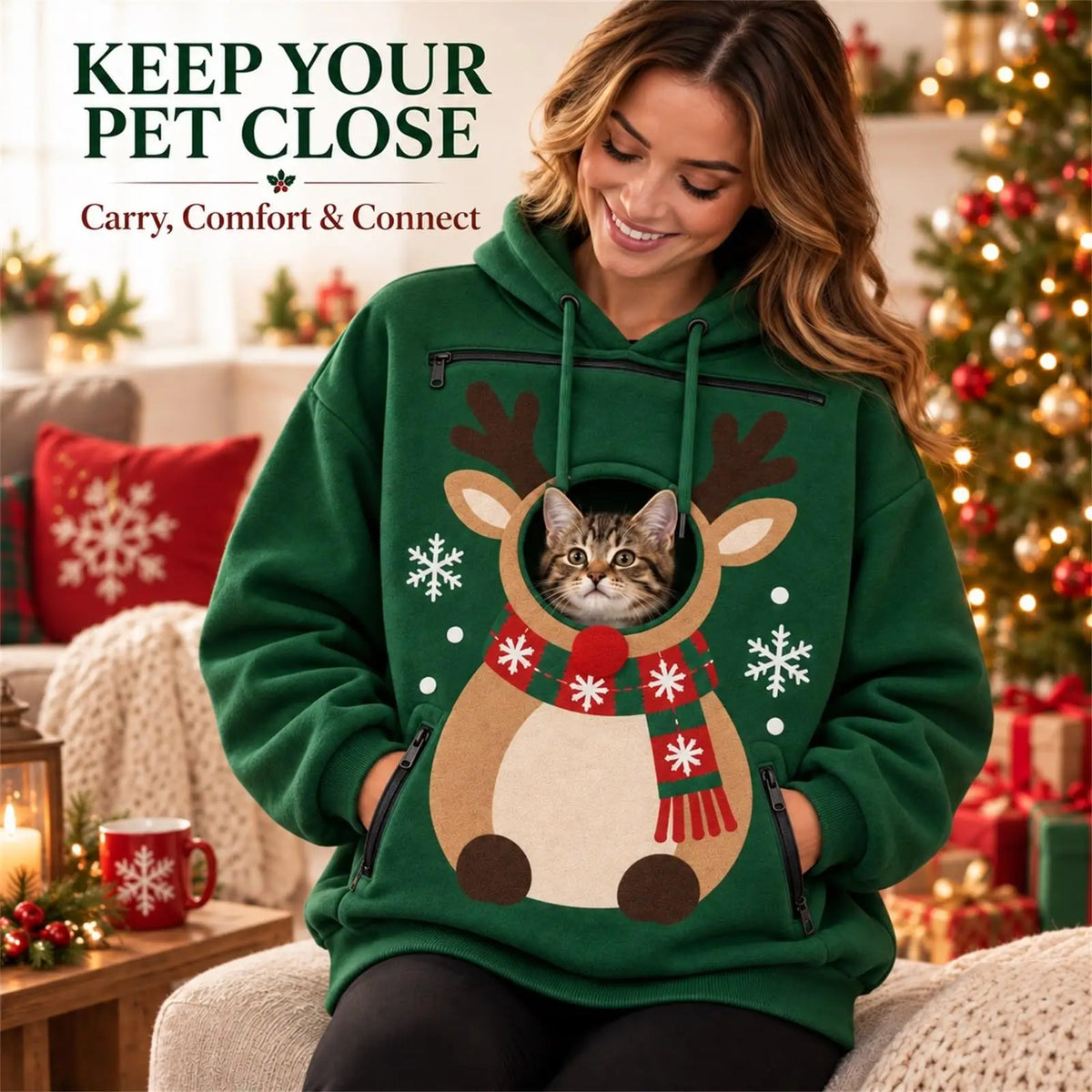 Christmas Pet Carrier Hoodie