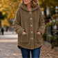 Button-Front Hooded Winter Jacket