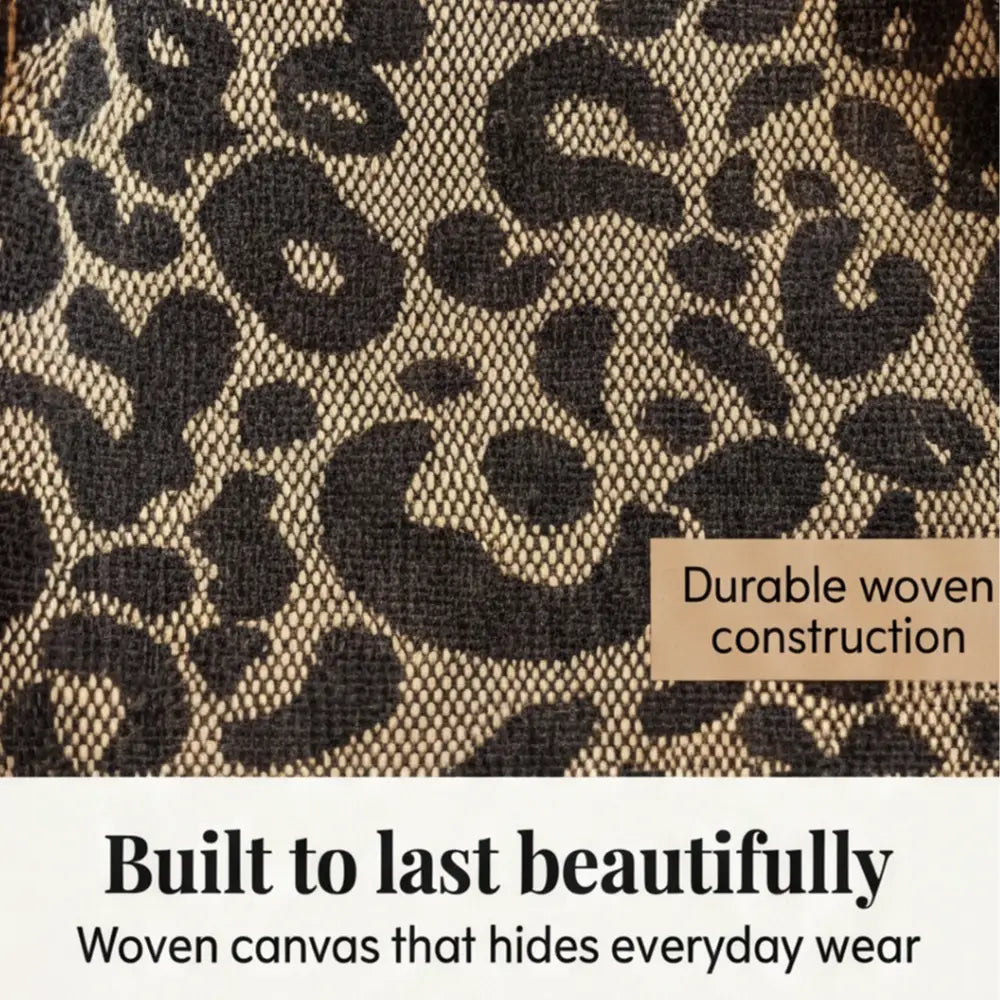 Leopard Print Tote with Chain Detail