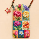 Floral Patchwork Quilted Slim Phone Crossbody Bag