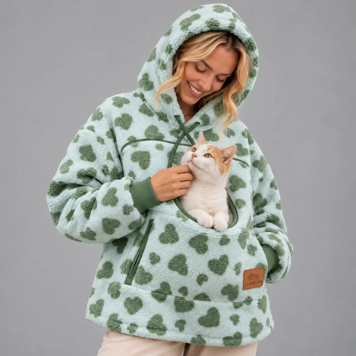Cozy Pet Carrier Hoodie Built in Pouch for Cats Small Dogs