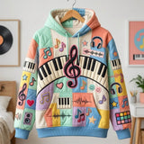 Music Lover Quilted Casual Hoodie