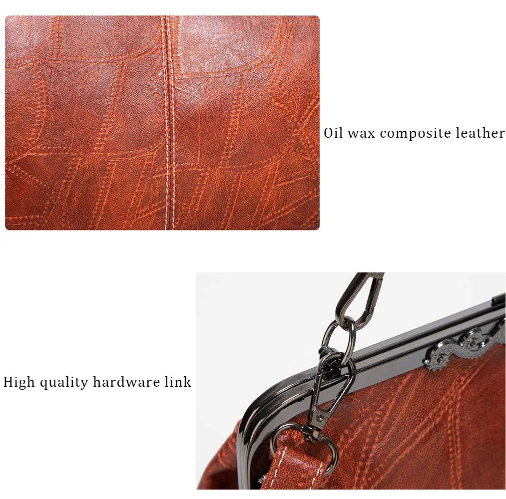 💼2026 New Kattee Elegant Waterproof Women’s Leather Kiss-Lock Tote Handbag