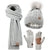 3 in 1 Winter Warmer Beanie Fleece Lined Knit Hat Scarf Gloves Gift Set