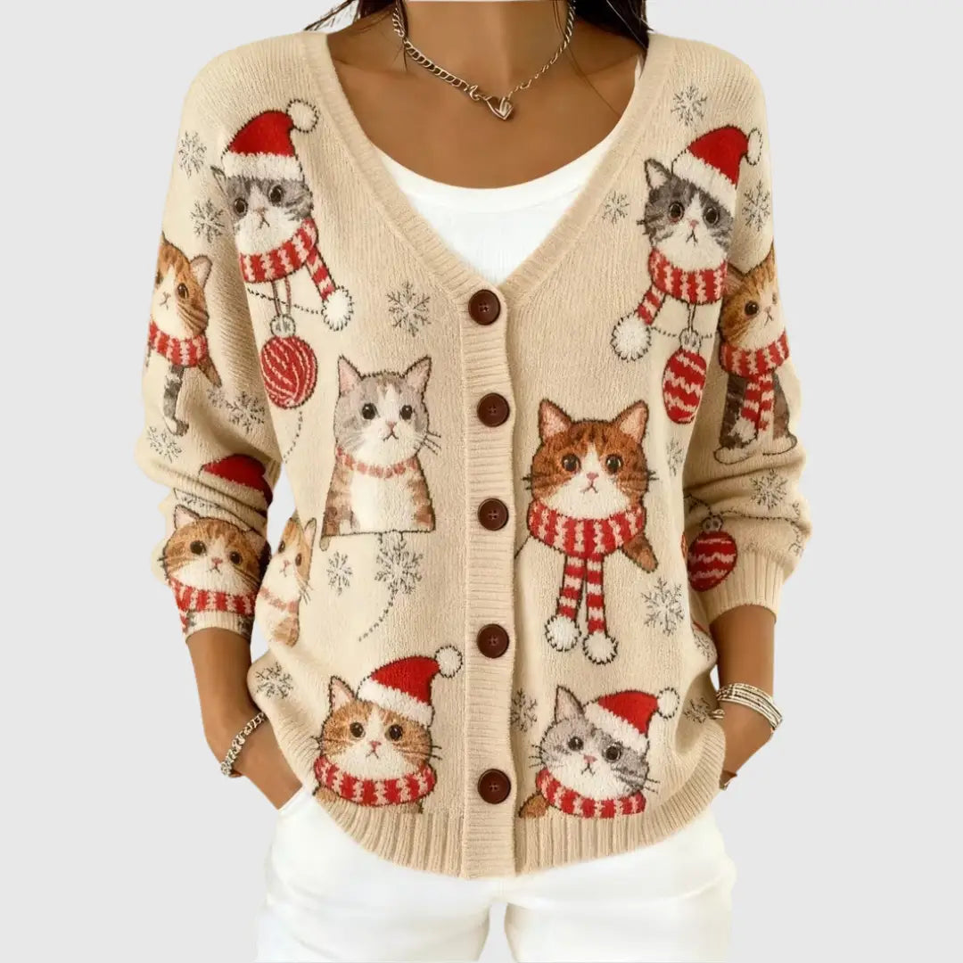 Comfortable Button-up Faux-knit Cardigan
