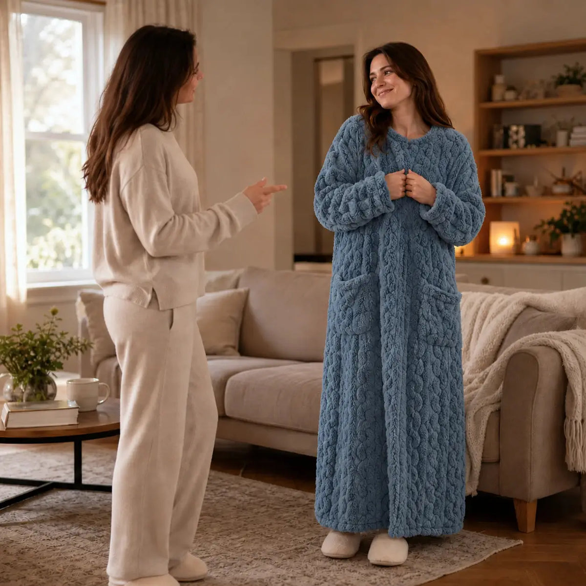 Women's Thick Long-Sleeve Look House Dress