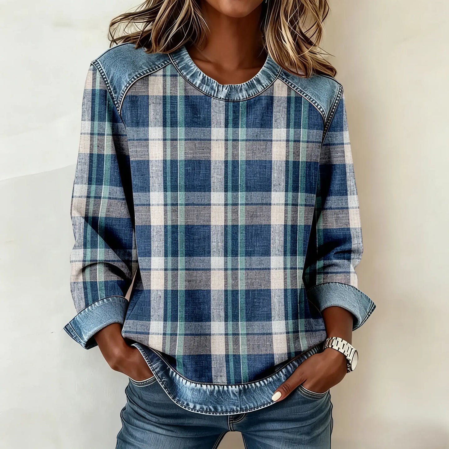 Patchwork Sweatshirt Women – Relaxed Urban Style