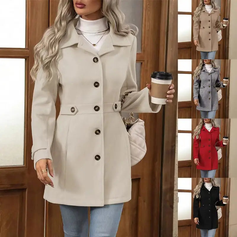 Women’s Plus size Tailored Belted Trench Coat