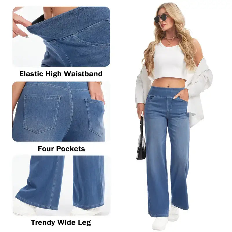 Women's High Waisted Slimming High Elasticity Casual Denim Pants