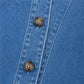Collarless Soft-Denim-Look Button-Down Cardigan